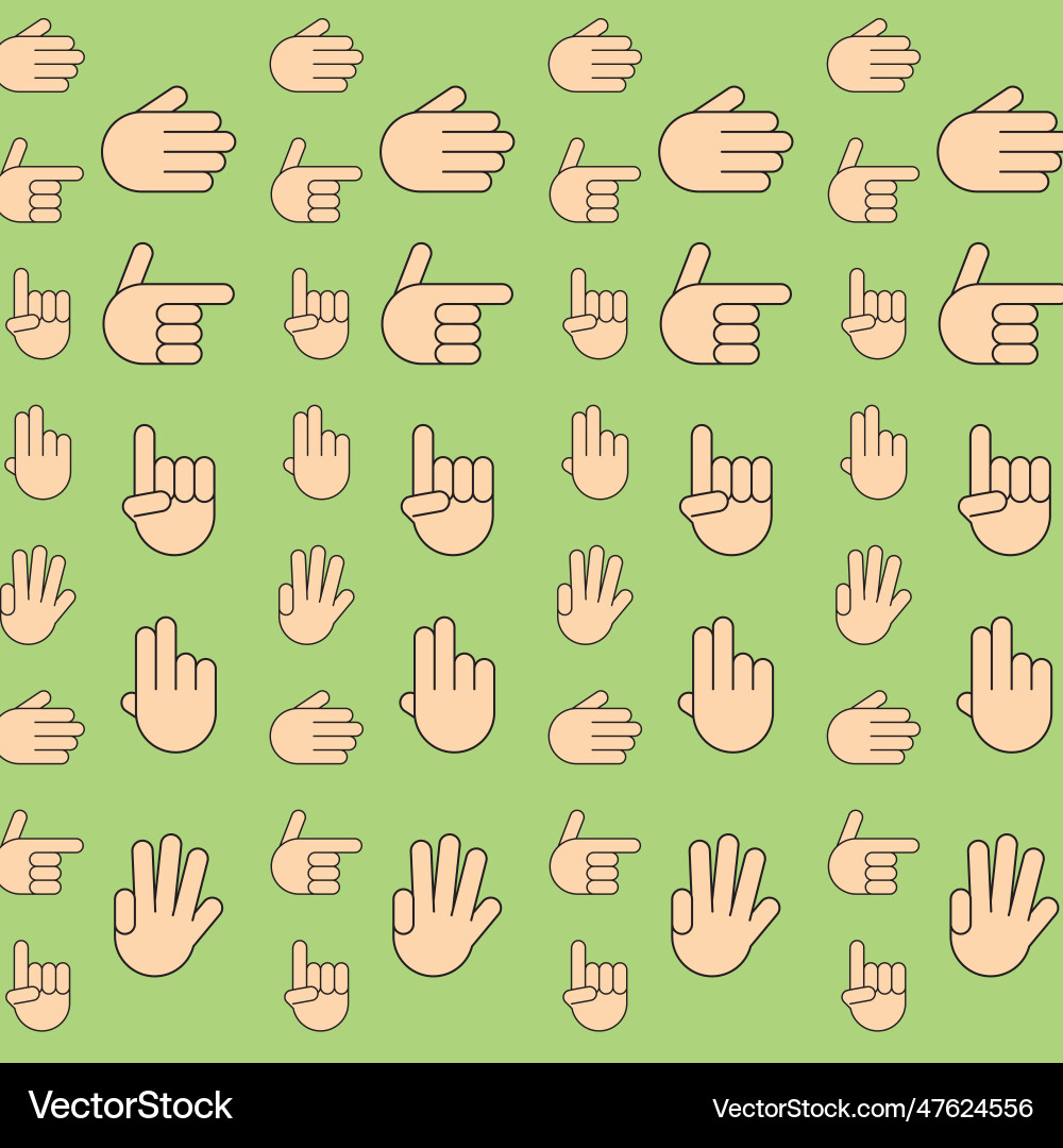 Seamless pattern background with hand gesture Vector Image