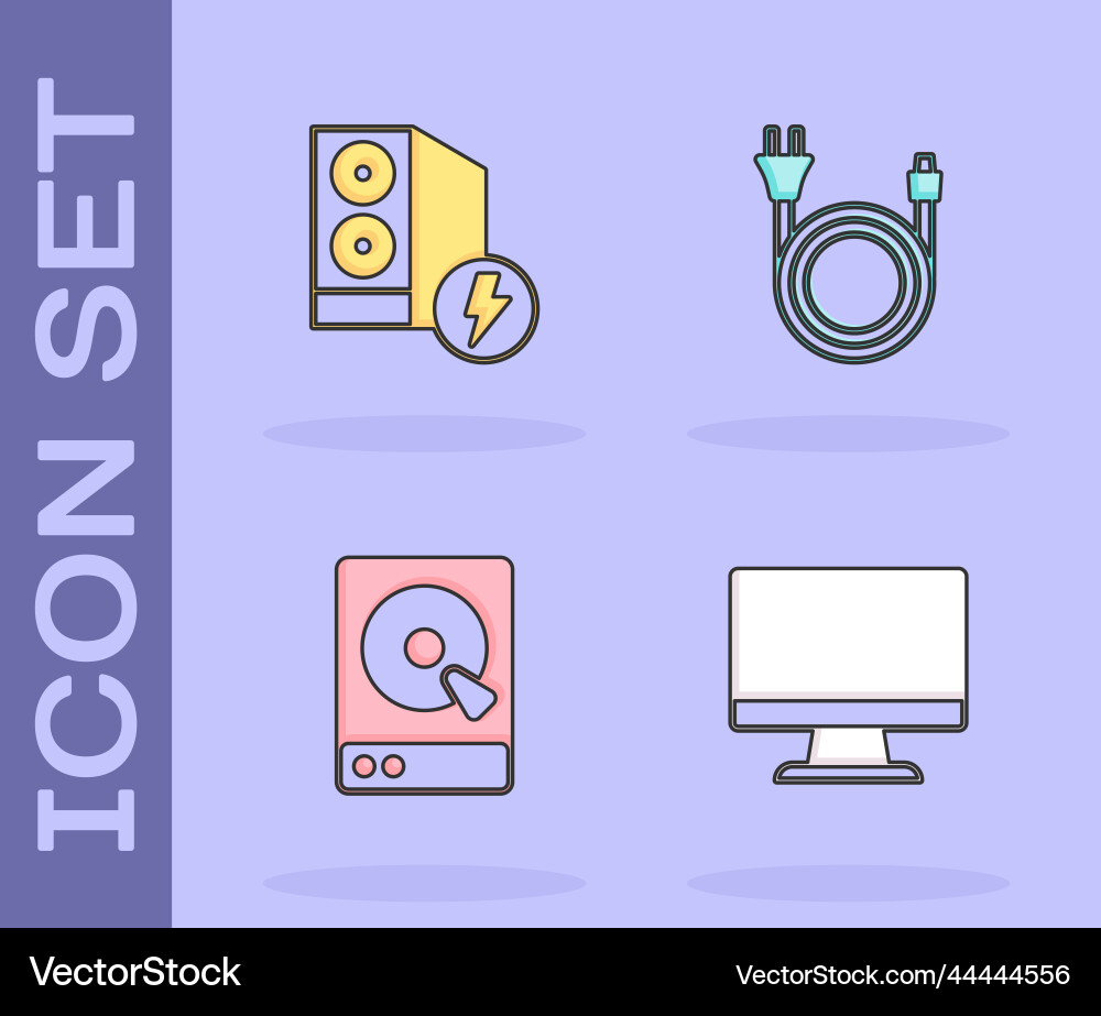 Set computer monitor screen case vector image