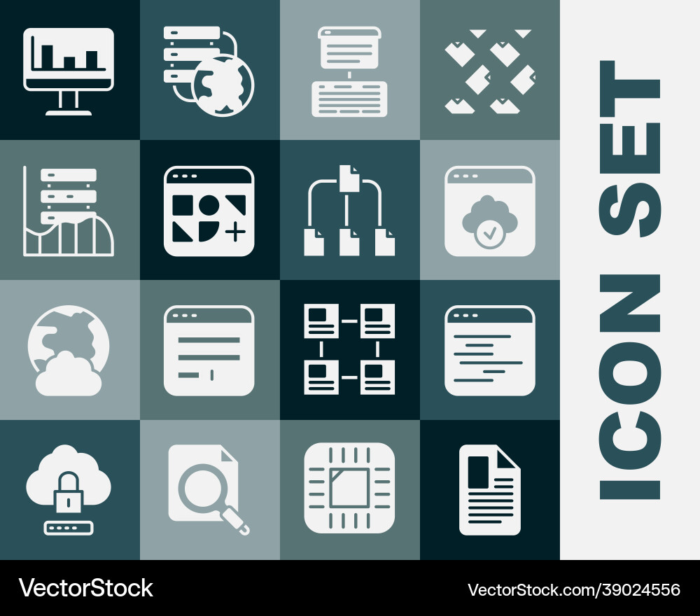 Set file document software cloud technology data Set file document software cloud technology data vector image