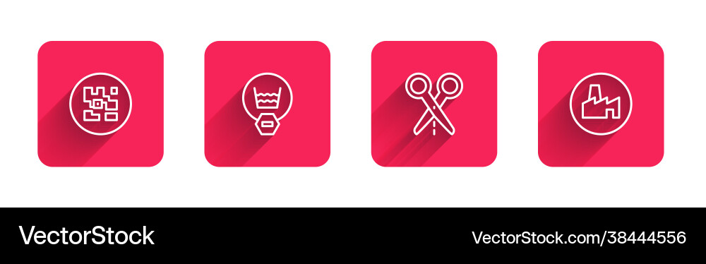 Set line qr code delicate wash scissors with cut Set line qr code delicate wash scissors with cut Vector Image