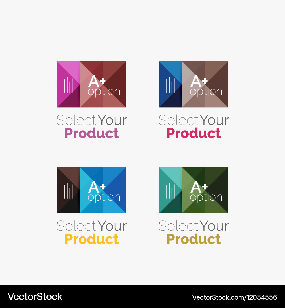 Set of abstract square interface menu navigation Vector Image