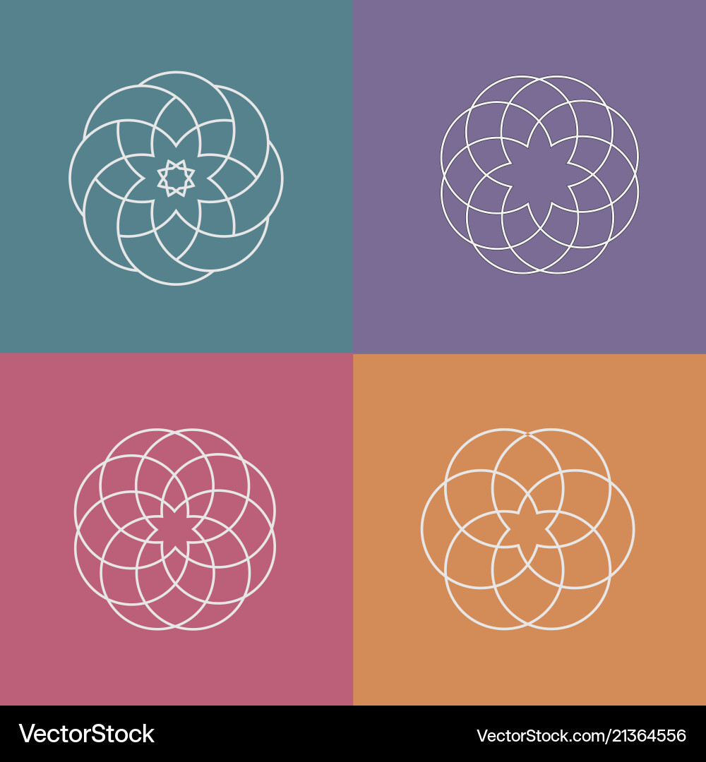 Set of linear abstract pattern logos vector image