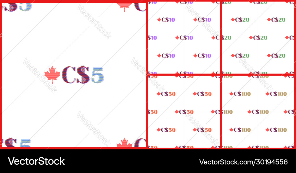 Set seamless patterns fuzzy numbers vector image
