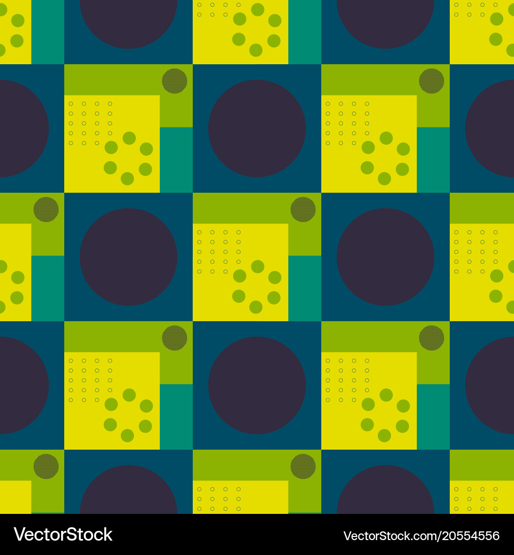 Squares and circles seamless pattern Vector Image