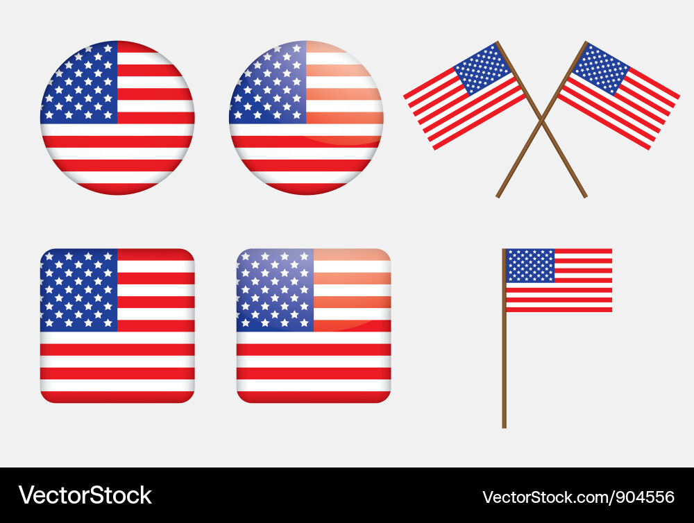 United States Flag Badges Vector Image