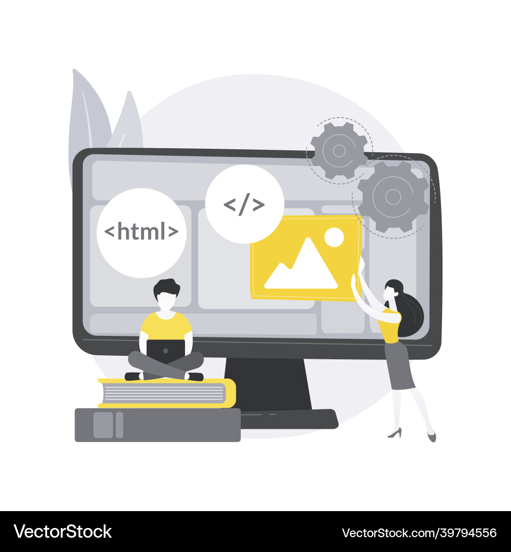 Web development courses abstract concept Web development courses abstract concept vector image