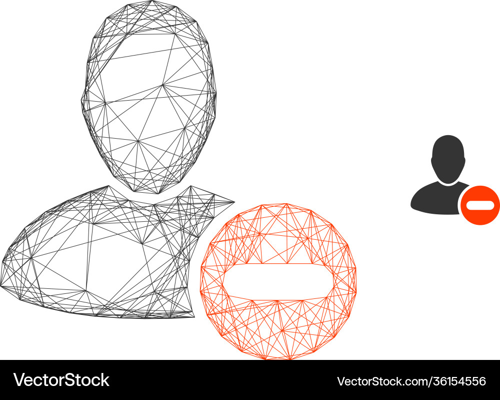 Web mesh remove user icon Web mesh remove user icon vector image