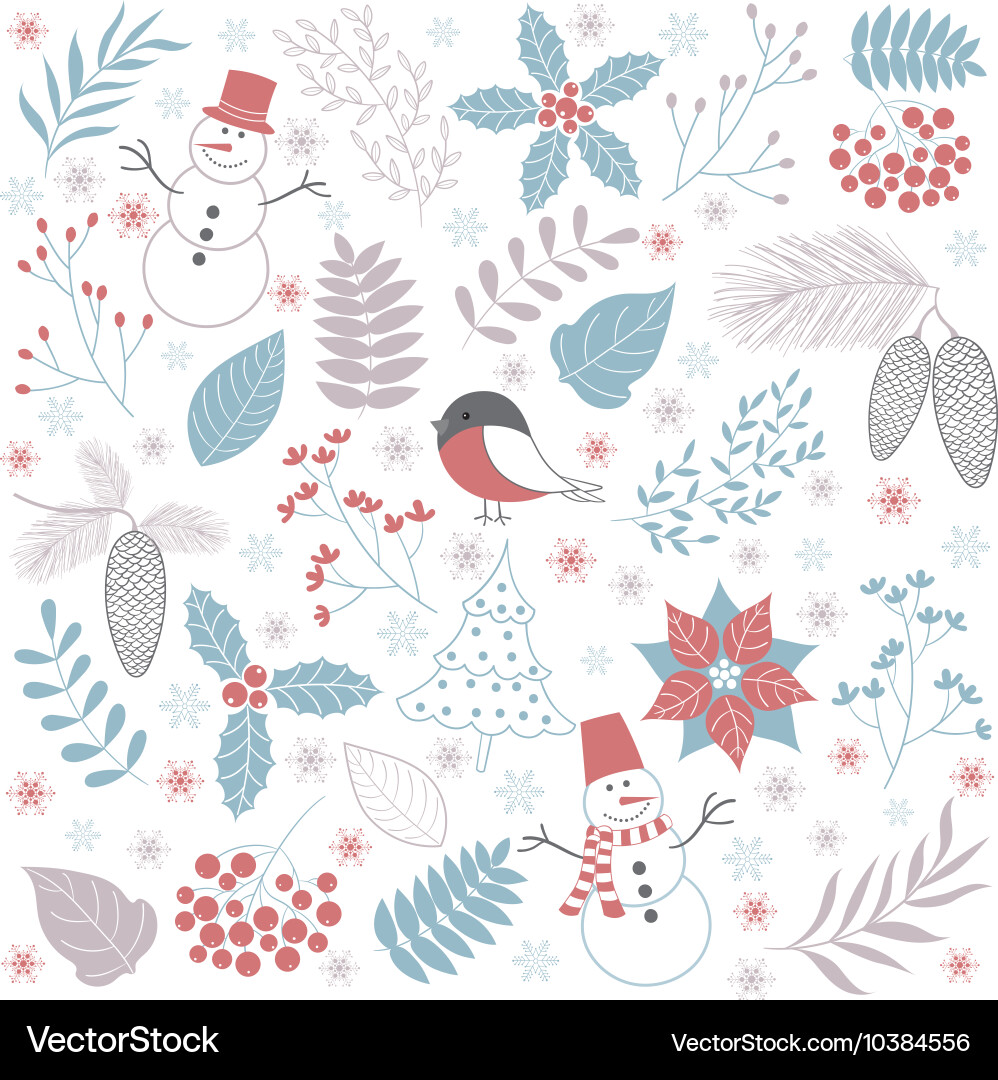 Winter Festive Set Vector Image