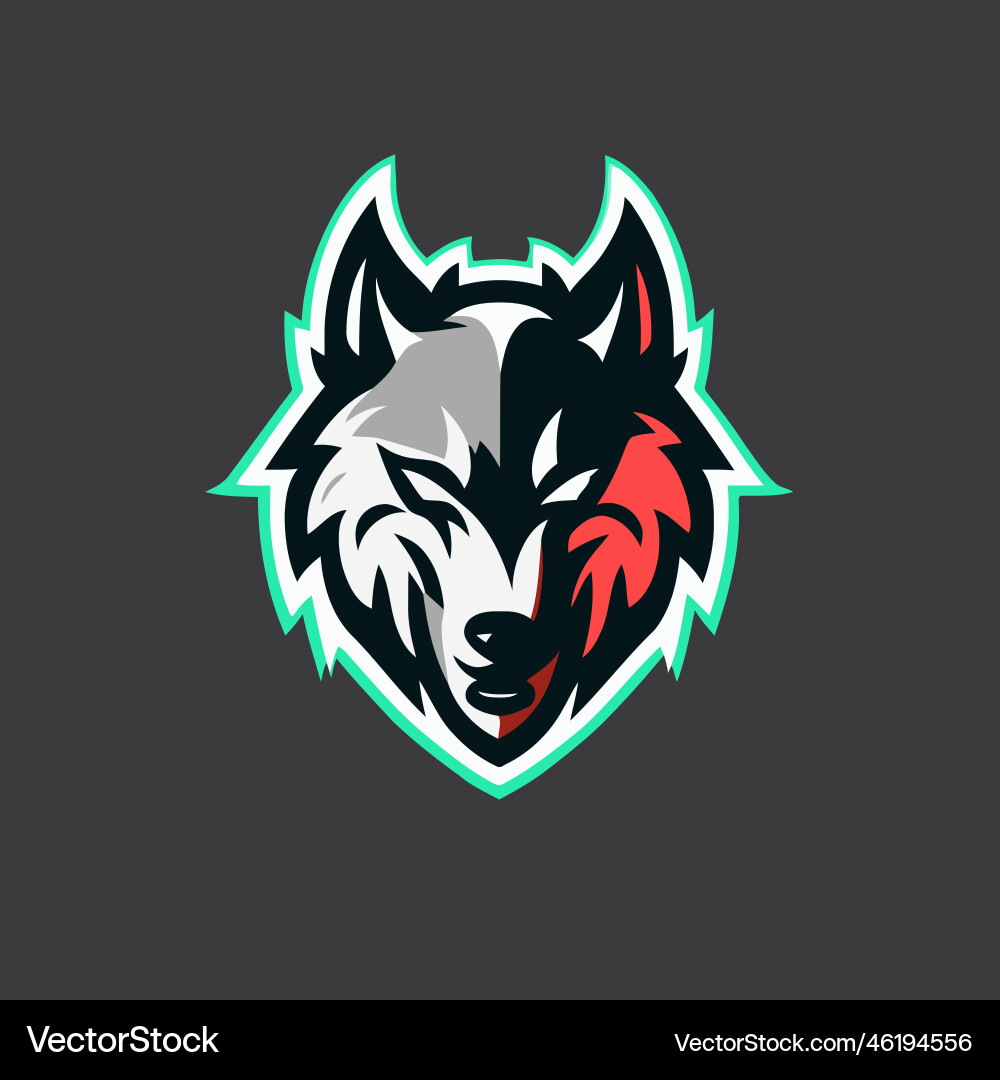 Wolf Head Mascot Logo Vector Image