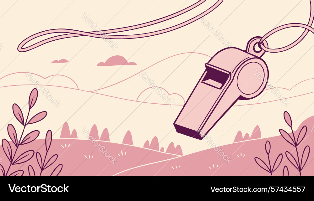 Abstract whistle with flowing lines in minimalist Vector Image