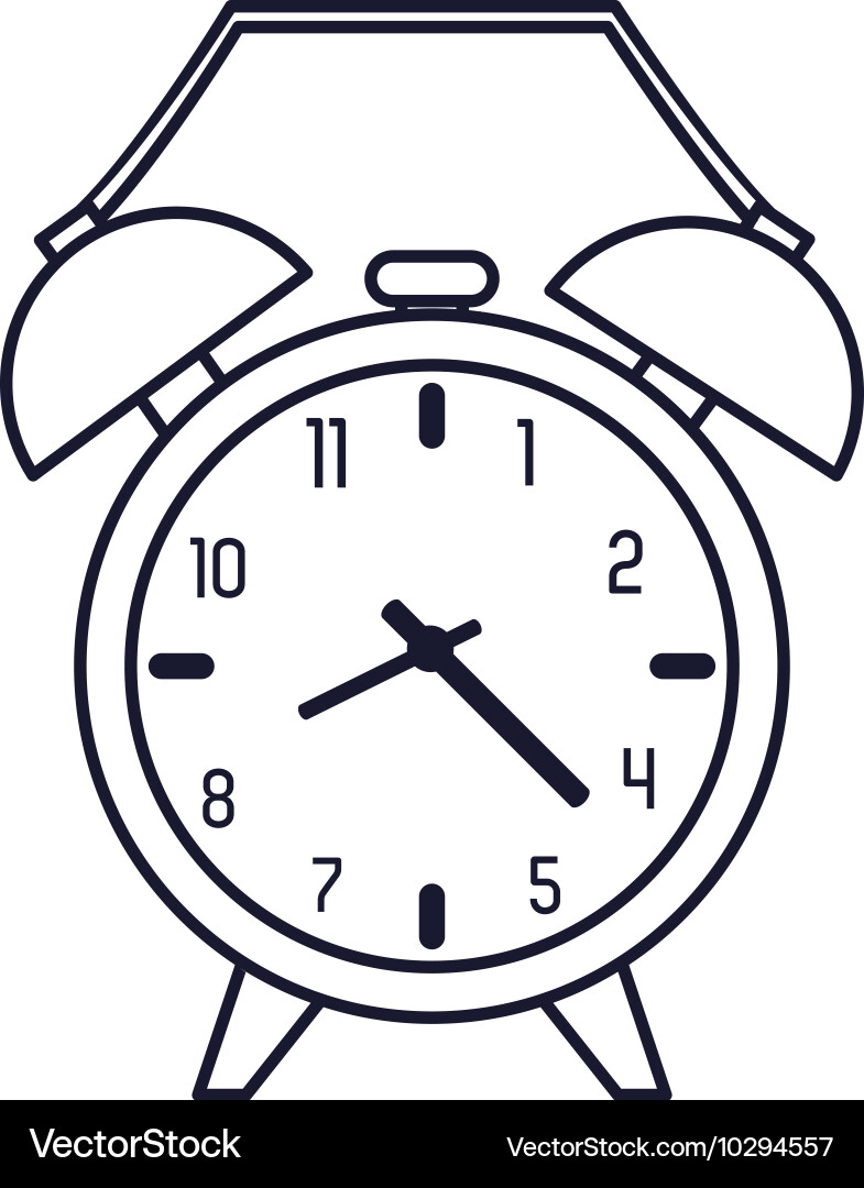 Analog alarm clock icon vector image