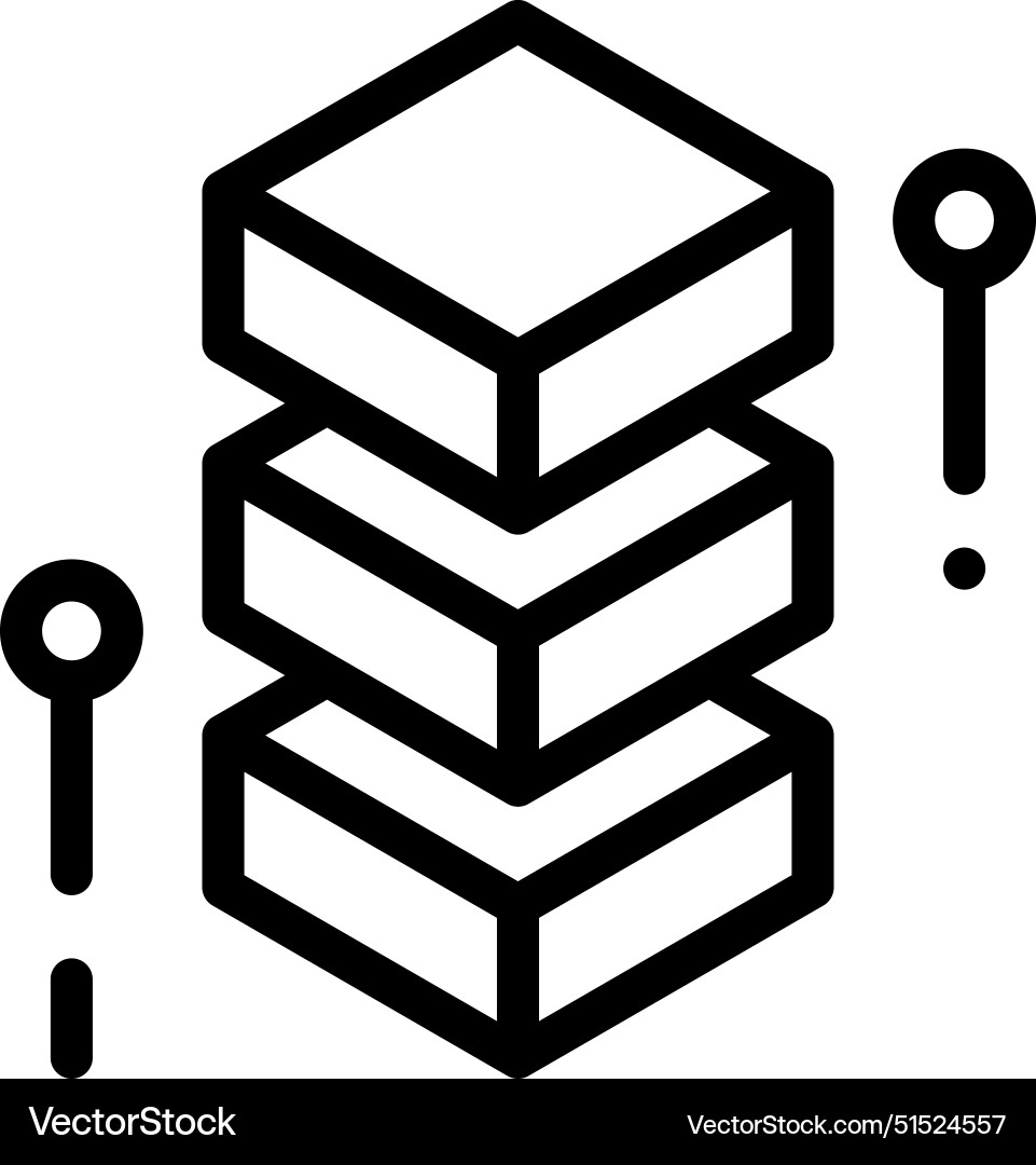 Big data icon thin linear style design isolated Vector Image