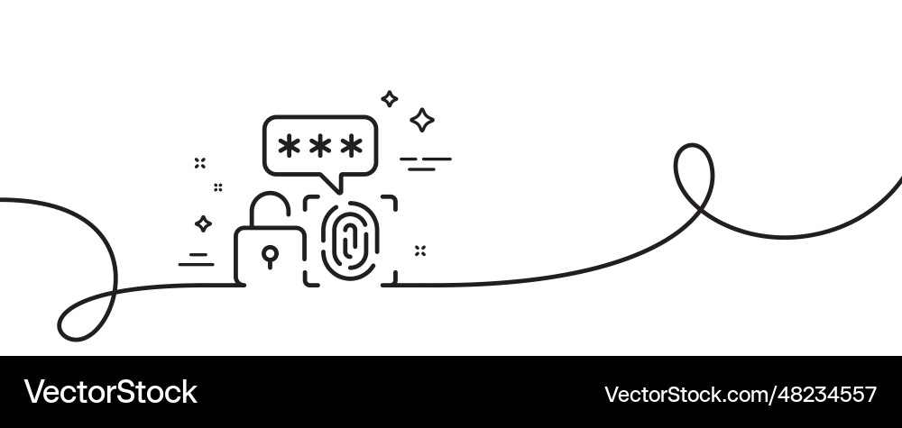 Biometric security line icon fingerprint scan Biometric security line icon fingerprint scan vector image