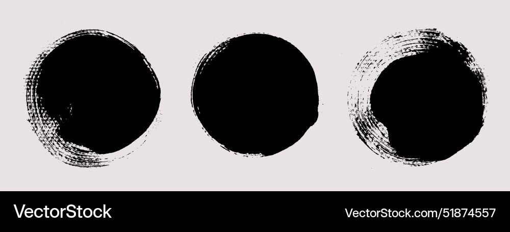 Brush strokes set of round text boxes vector image