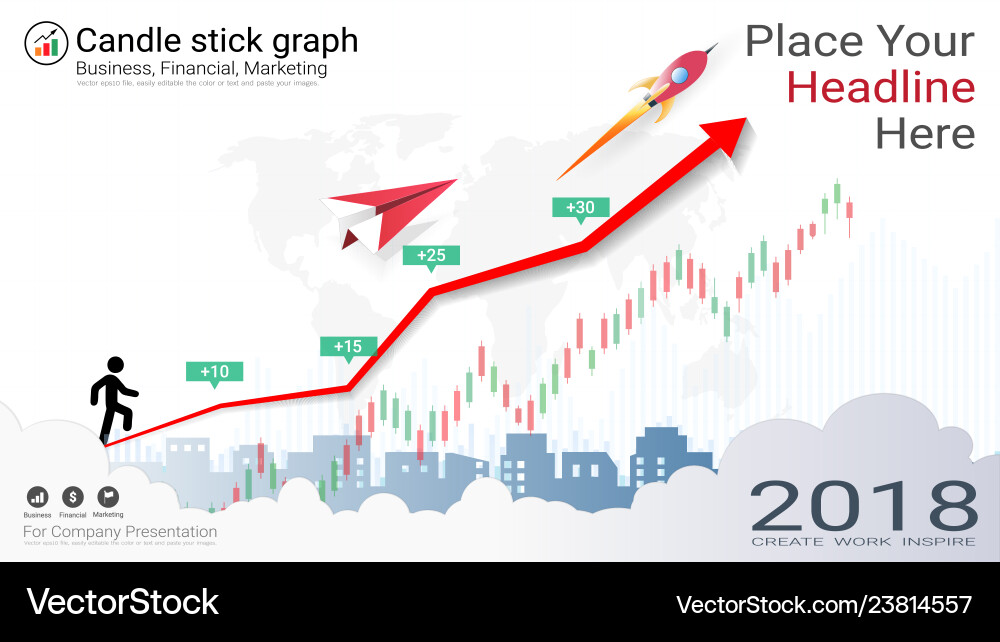 Candlestick patterns is a style of financial Candlestick patterns is a style of financial vector image