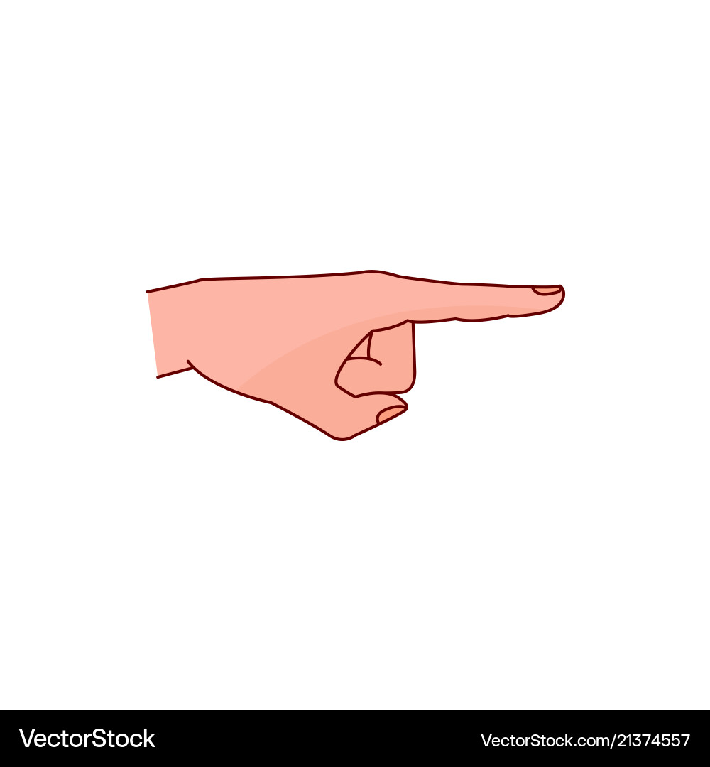 Cartoon man hand index finger pointing out Vector Image