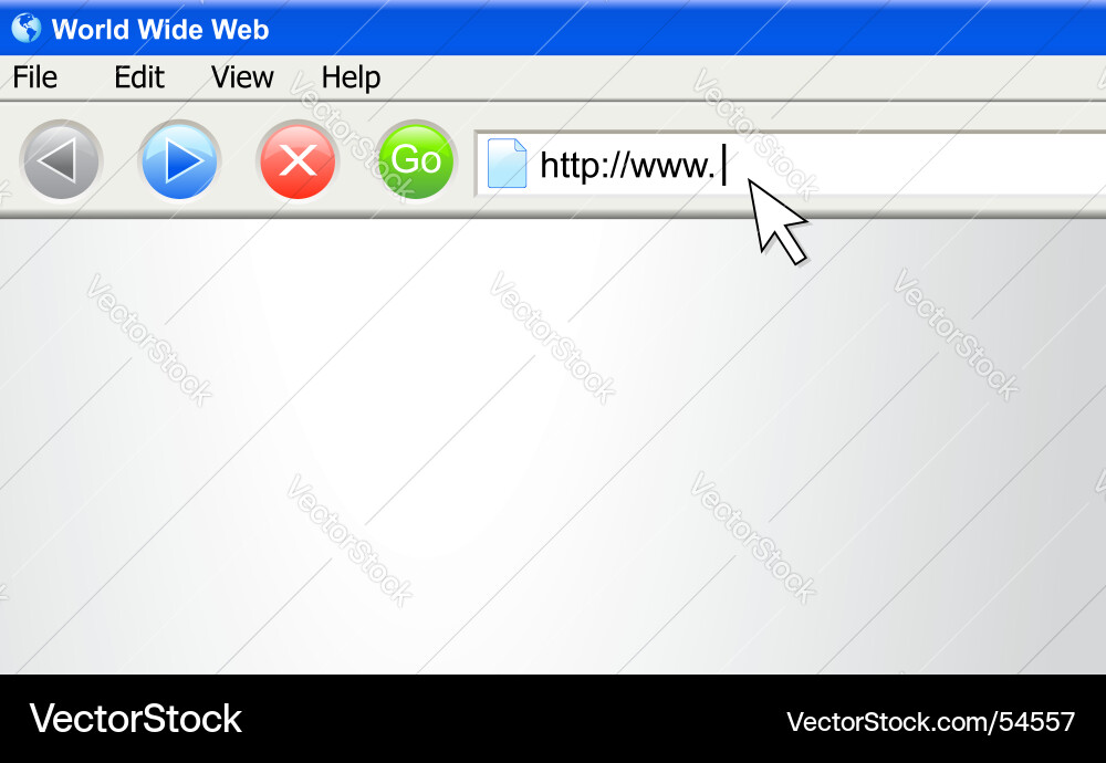 Computer Browser Screen with URL Vector Image