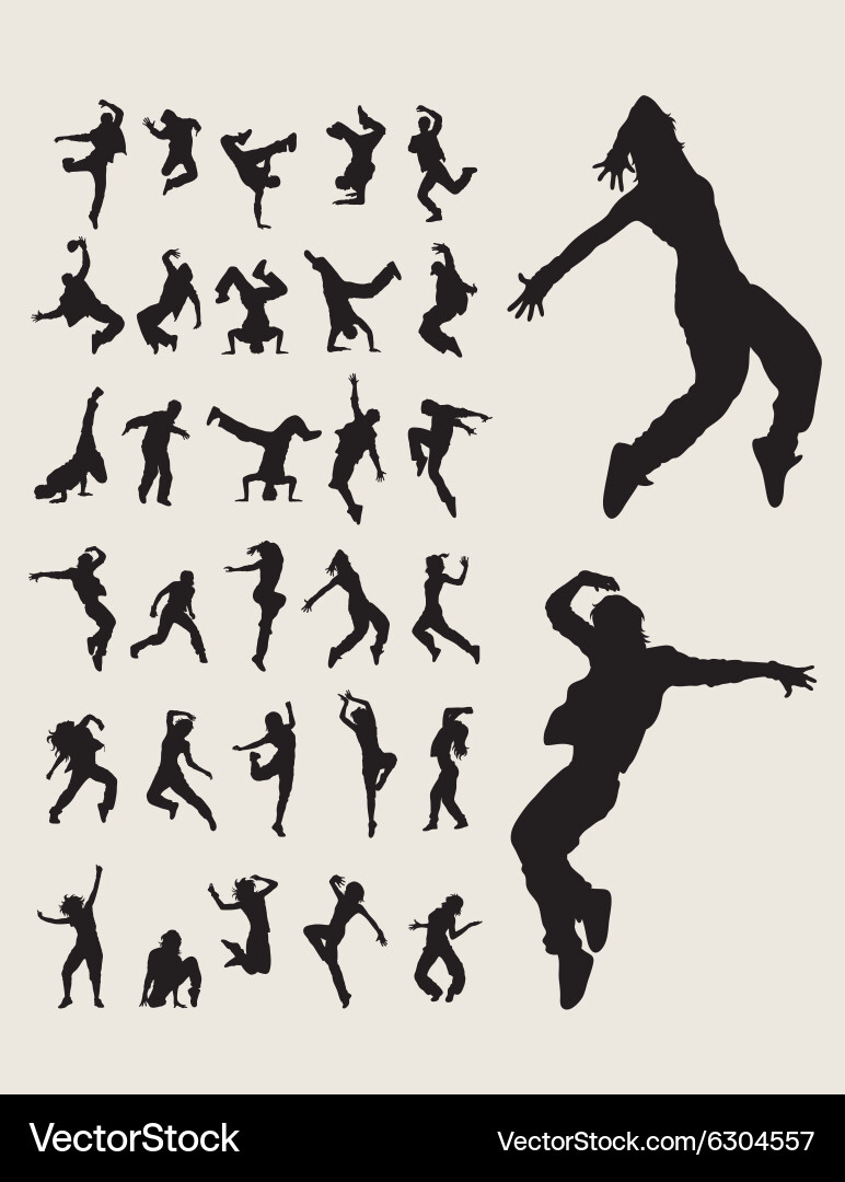 Dancer silhouette Royalty Free Vector Image - VectorStock