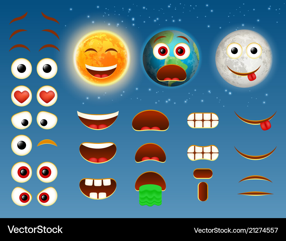 Emoji Planet Face Creator vector image