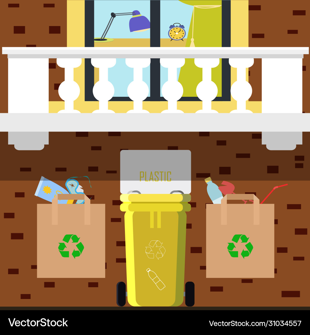 Flat sorting garbage Flat sorting garbage vector image