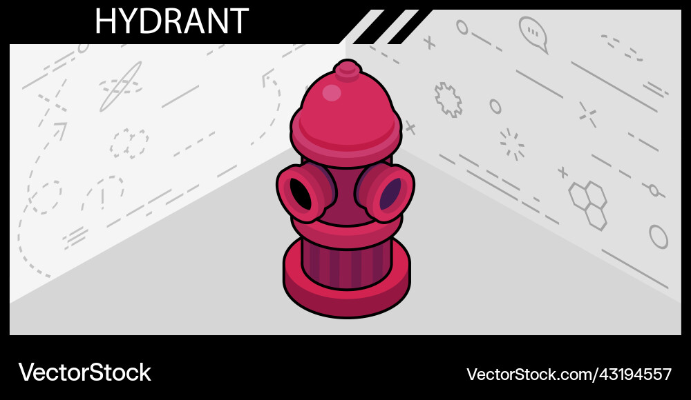 Hydrant isometric design icon web 3d colorful Hydrant isometric design icon web 3d colorful vector image