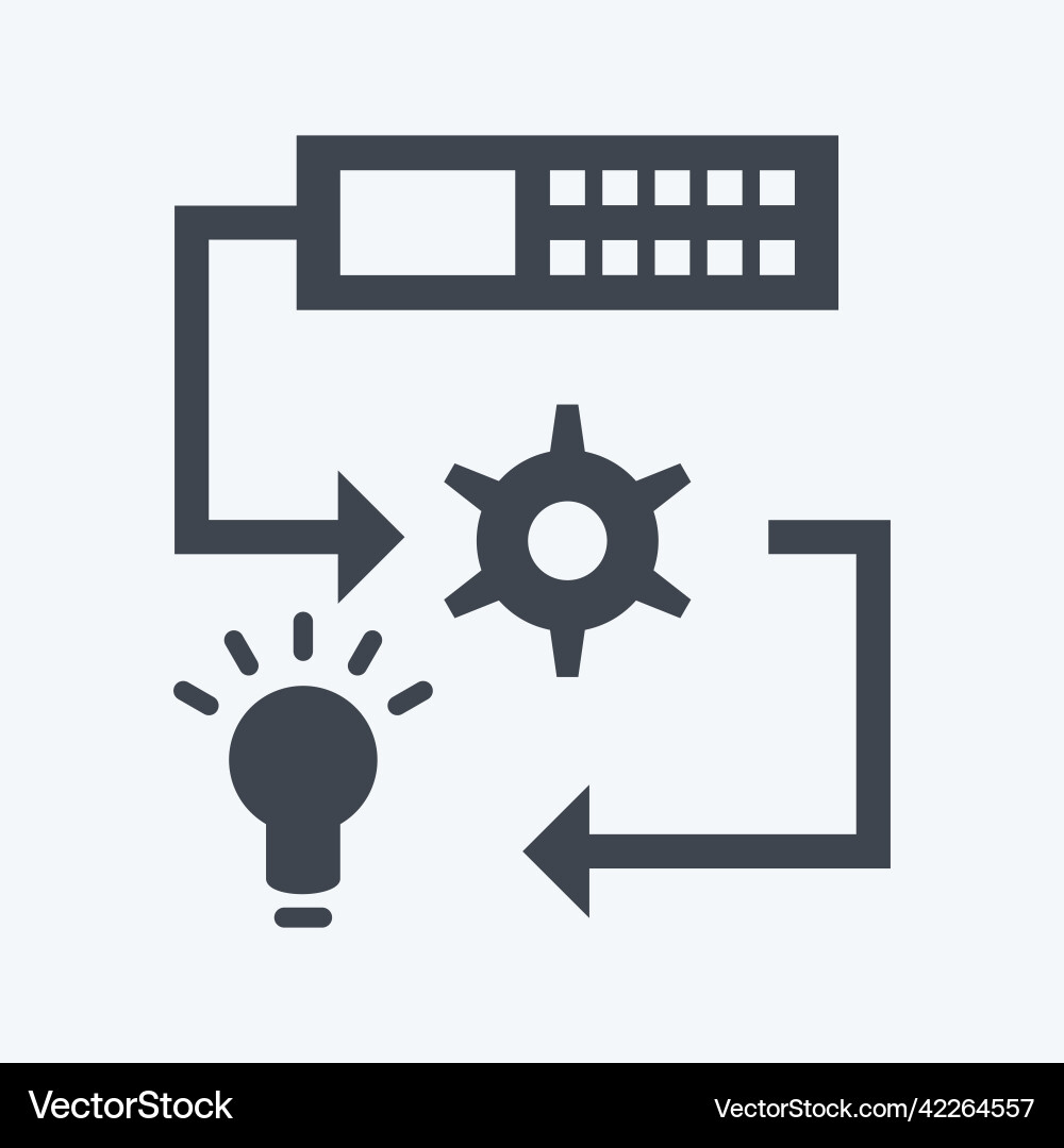 Icon machine learning suitable for data analytics Icon machine learning suitable for data analytics vector image