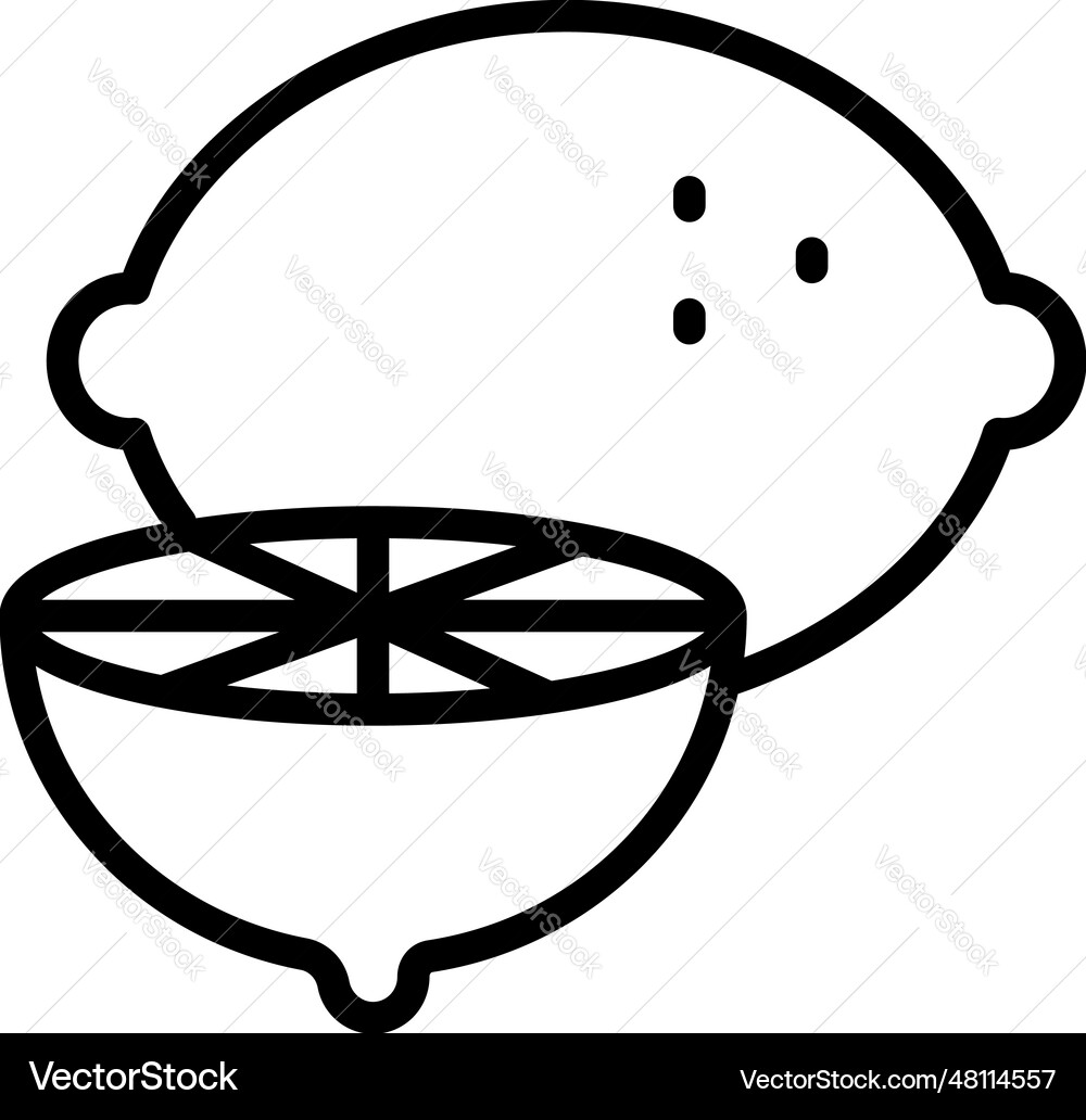 Lemon icon in simple style design line isolate Lemon icon in simple style design line isolate vector image