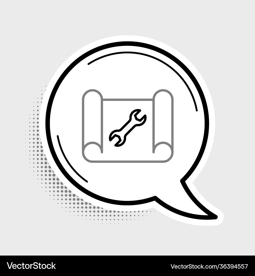 Line graphing paper for engineering and wrench Line graphing paper for engineering and wrench vector image