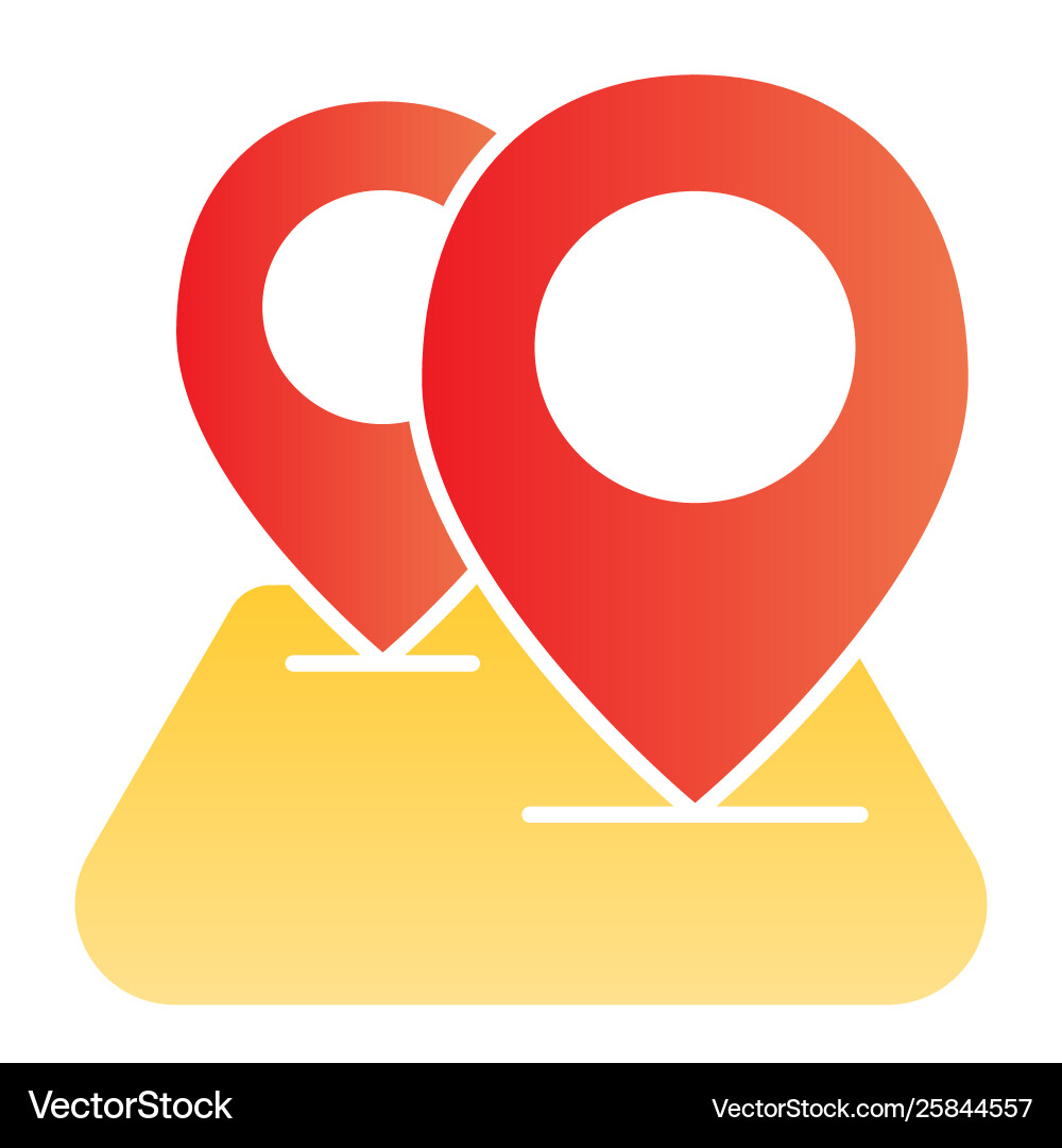 Navigation map and two pointers flat icon Navigation map and two pointers flat icon vector image