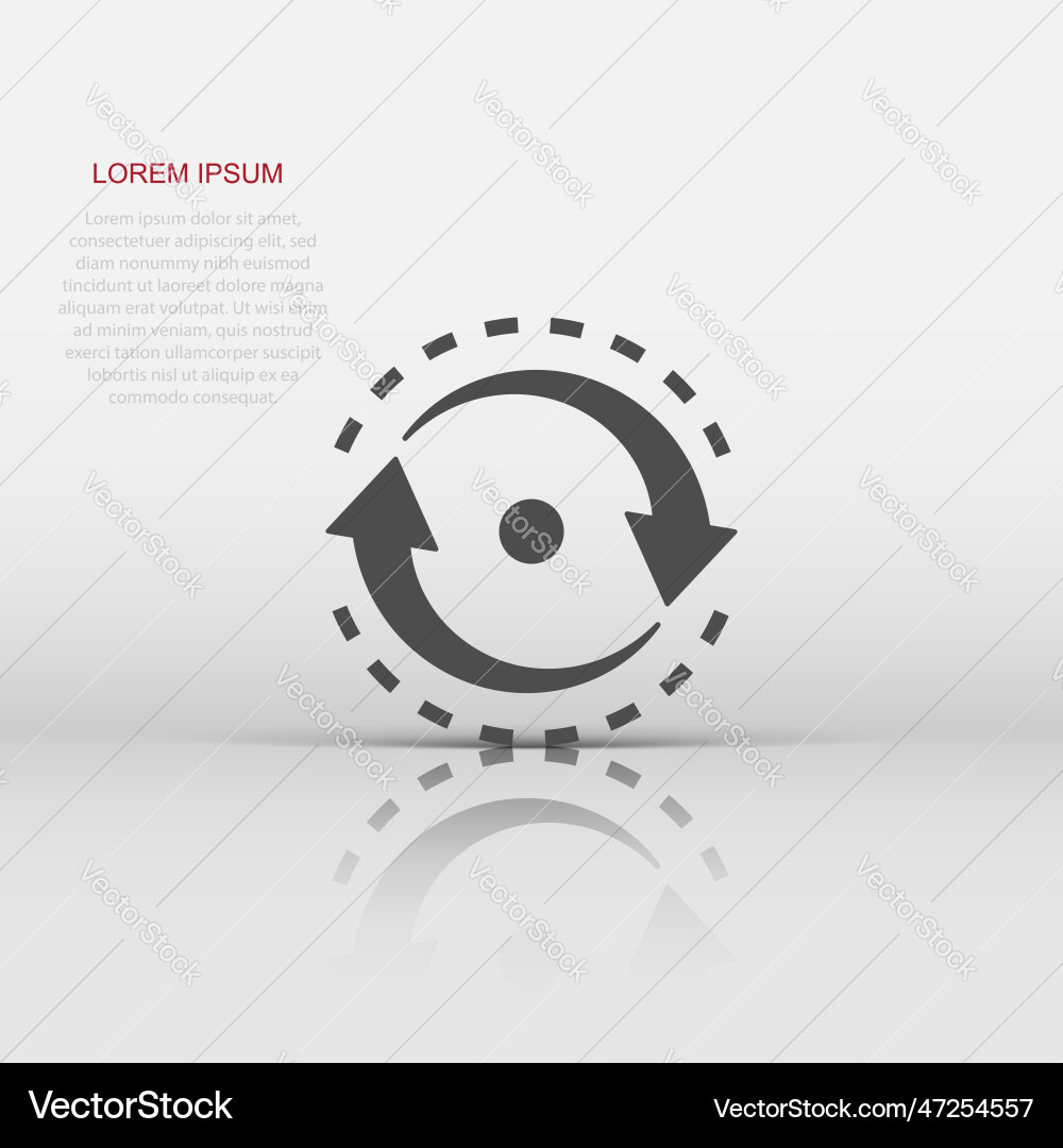 Oval with arrows icon in flat style consistency Oval with arrows icon in flat style consistency Vector Image