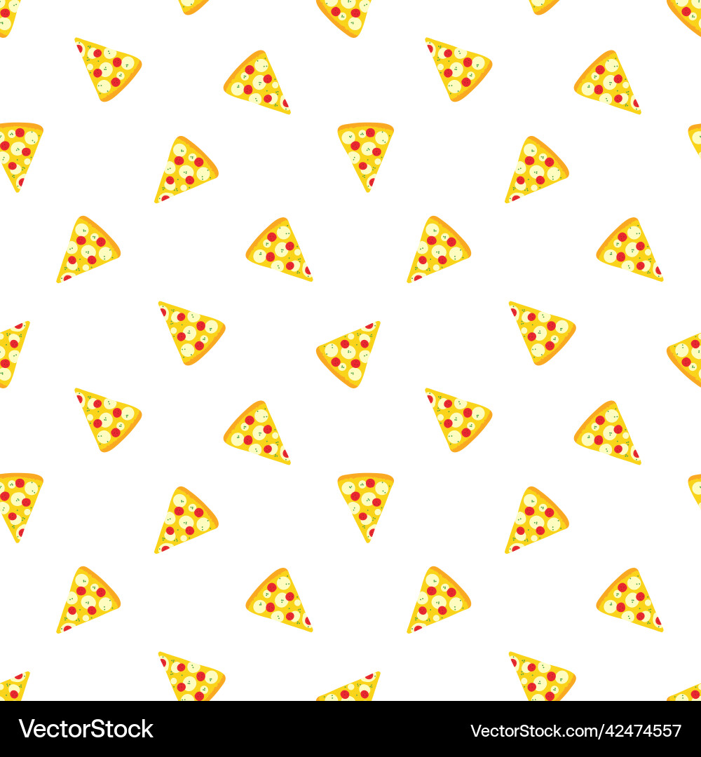 Pizza slices seamless pattern background vector image