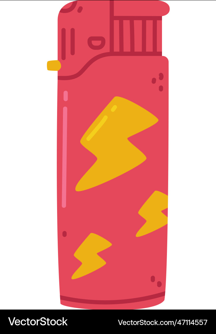 Red lighter as portable device for igniting Vector Image
