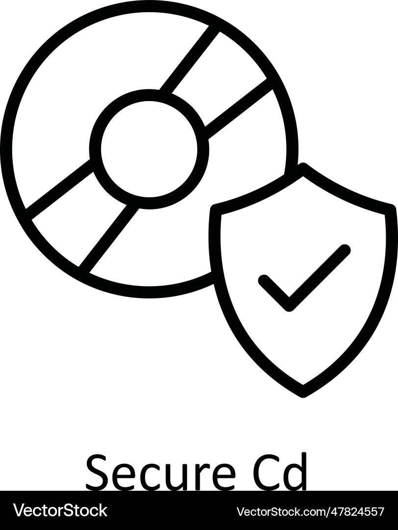 Secure cd outline icon design vector image