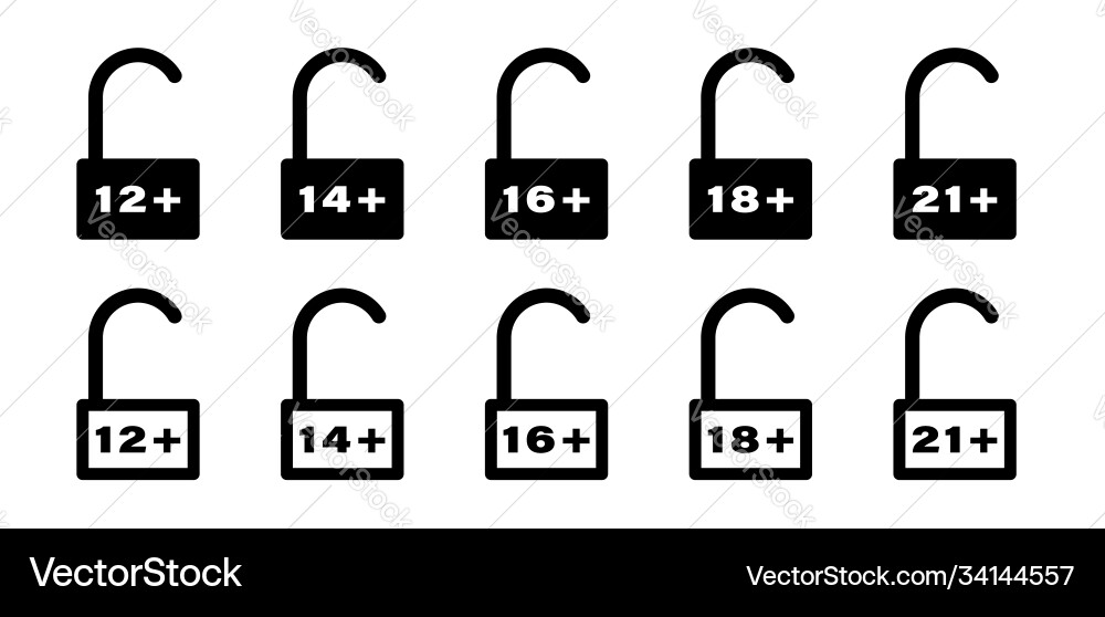 Set age limit 1 c Set age limit 1 c vector image