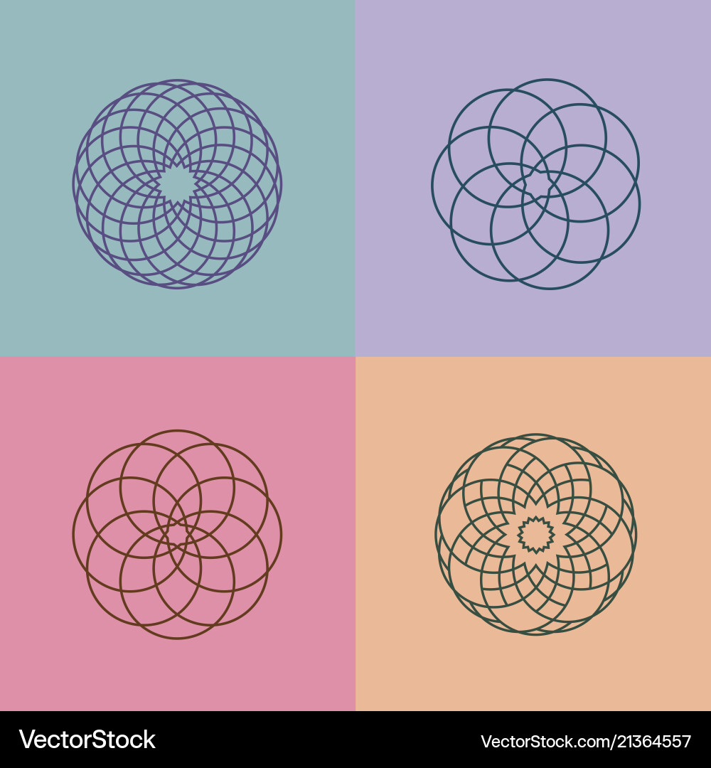 Set of linear pattern logos vector image
