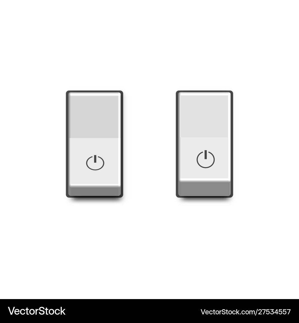 Set realistic toggle switches in on and off Set realistic toggle switches in on and off vector image