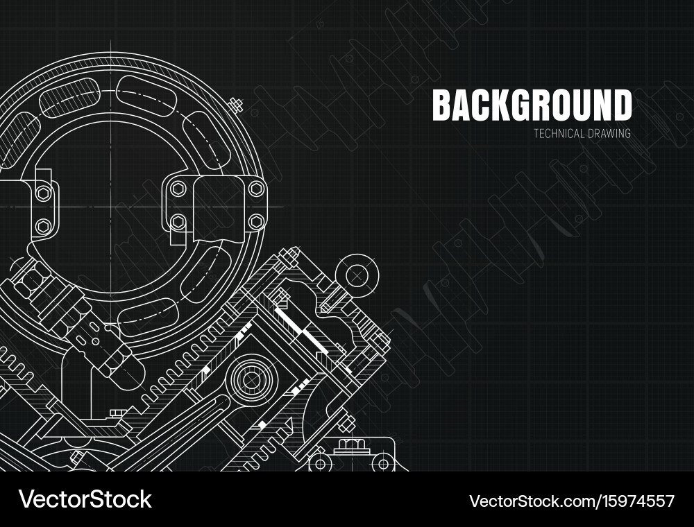 Technical Blueprint Background vector image