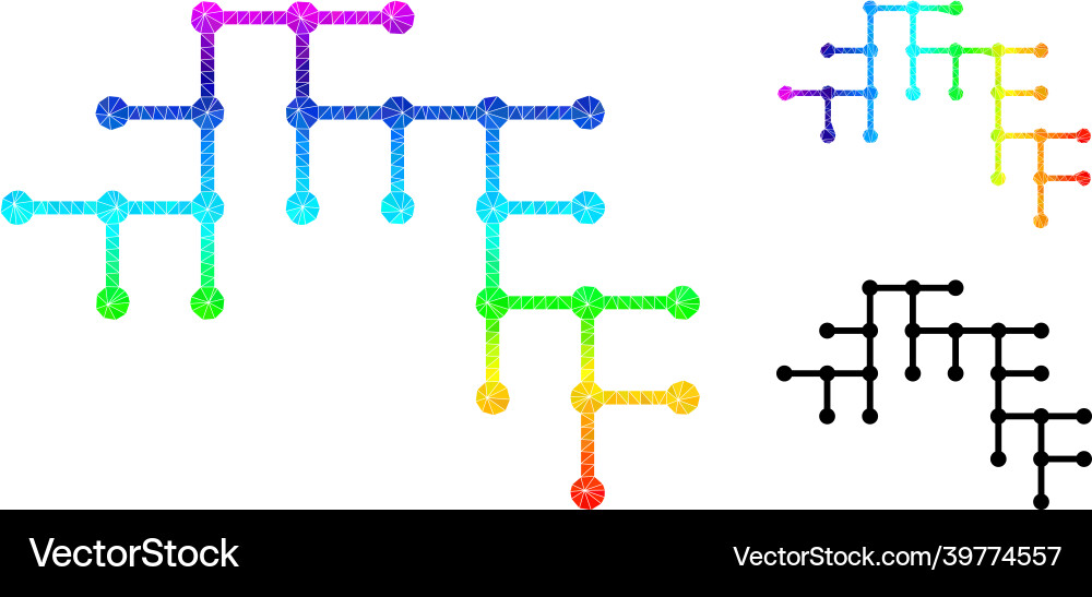 Triangle filled binary circuit icon Triangle filled binary circuit icon vector image