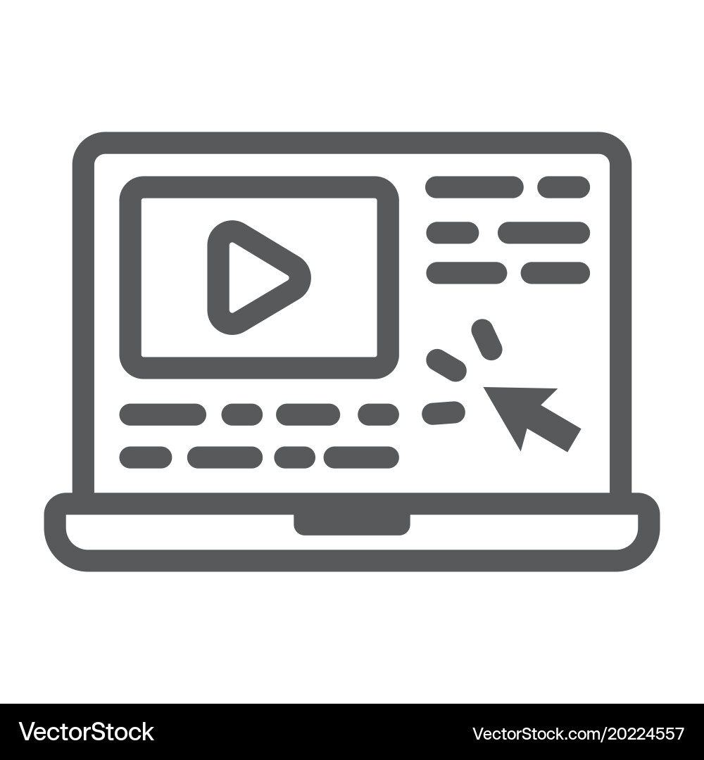 Tutorials line icon e learning and education Vector Image