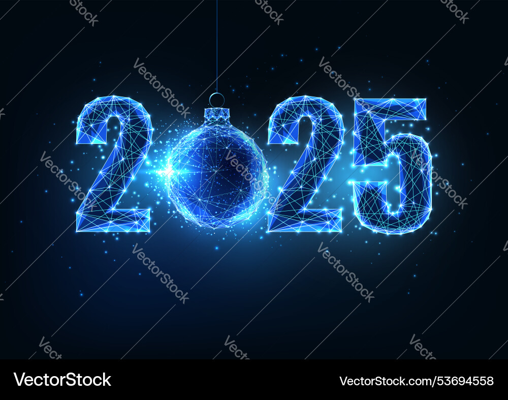 2025 new yearbanner with glowing hanging christmas 2025 new yearbanner with glowing hanging christmas vector image
