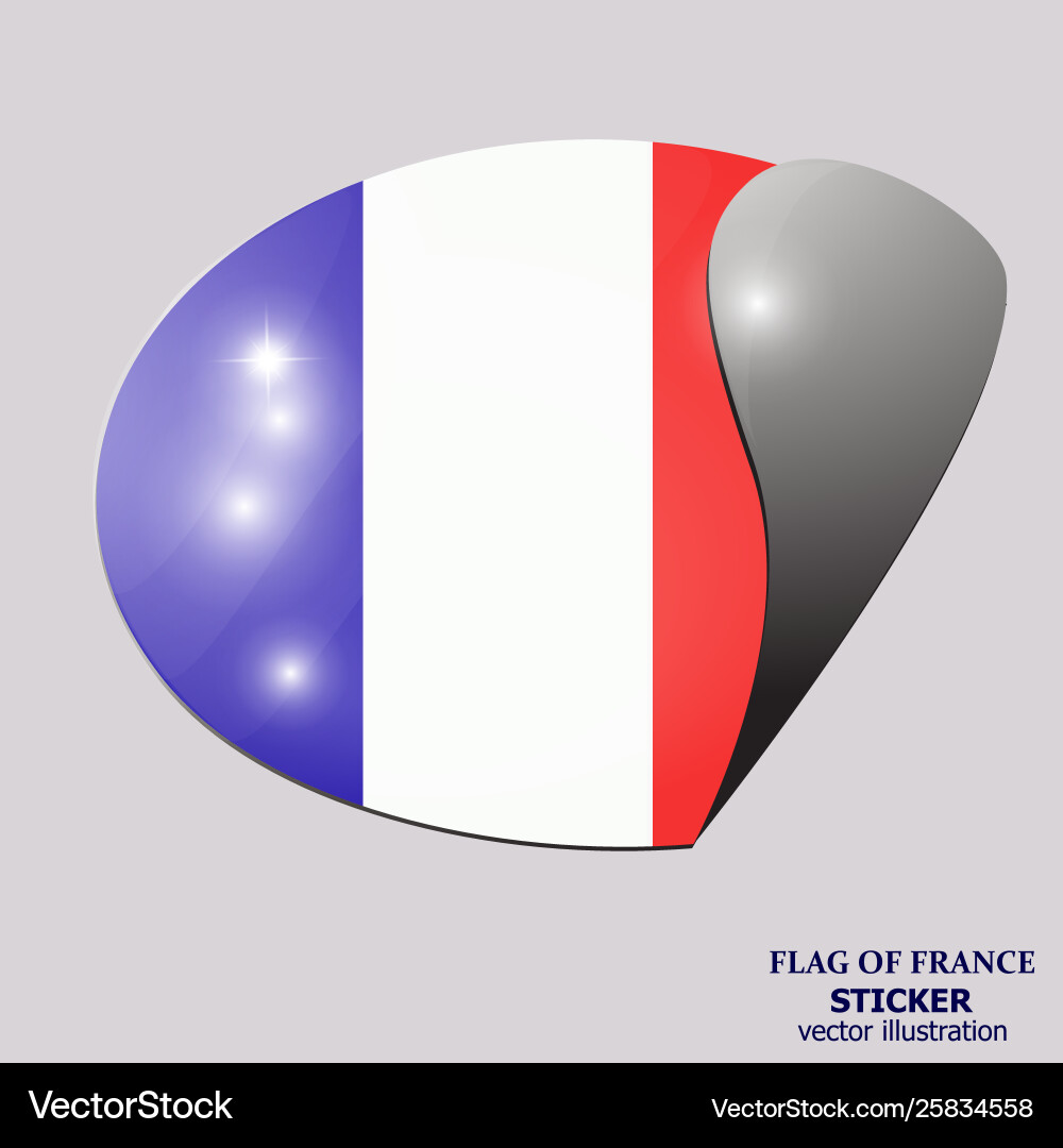 Bright sticker with flag france banner Bright sticker with flag france banner vector image