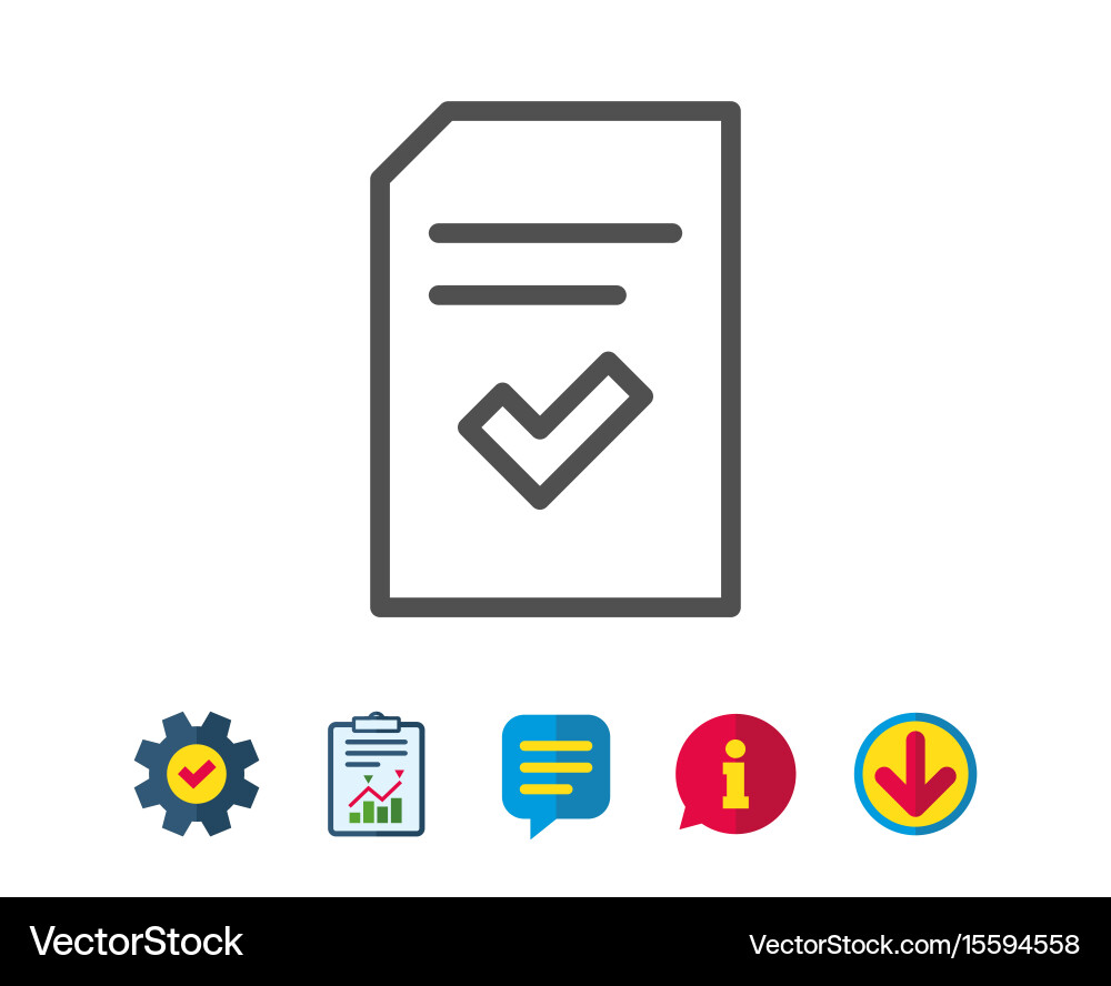 Checked Document Icon - File with Checkmark vector image