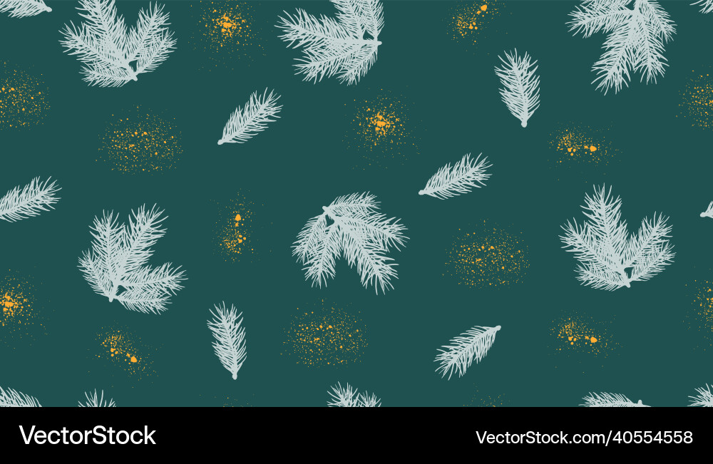 Christmas seamless pattern branches of fir tree Christmas seamless pattern branches of fir tree vector image