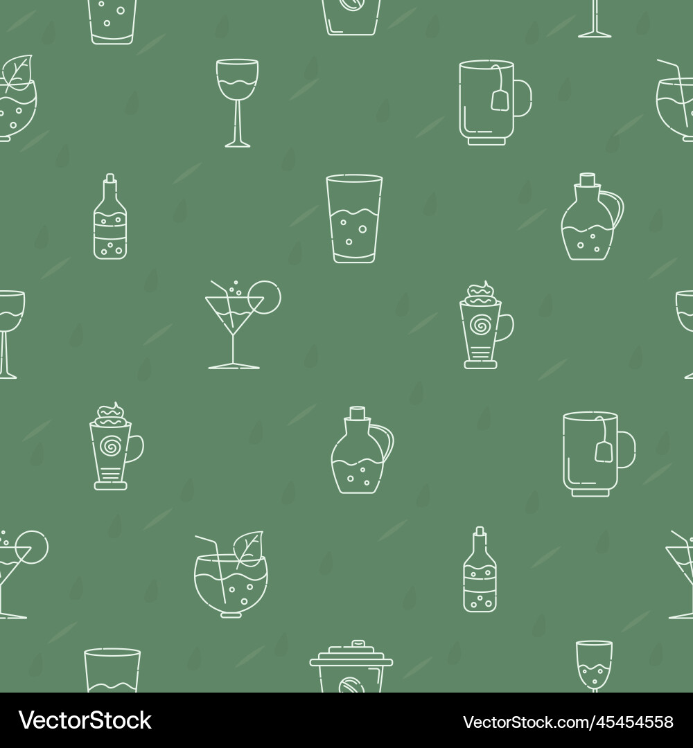 Different types of drinks seamless pattern Vector Image