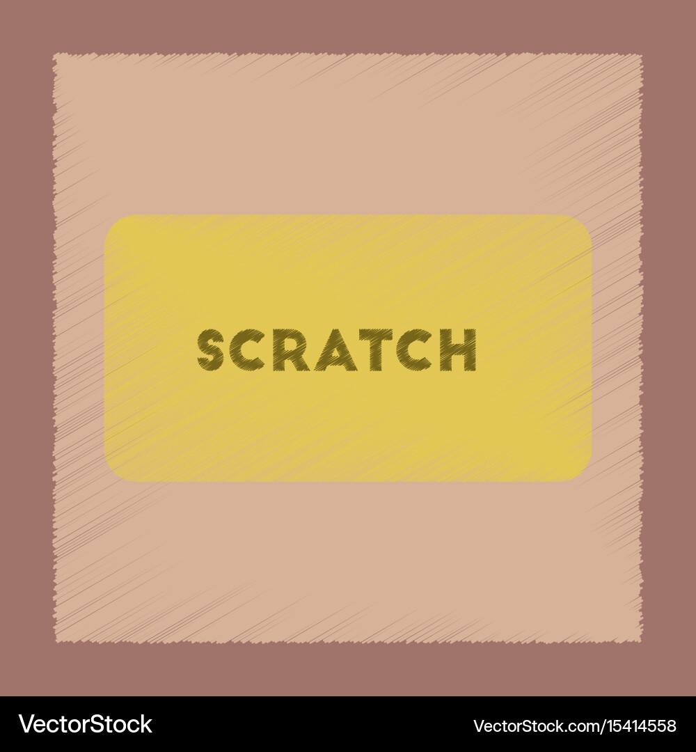 Flat shading style icon scratch card vector image