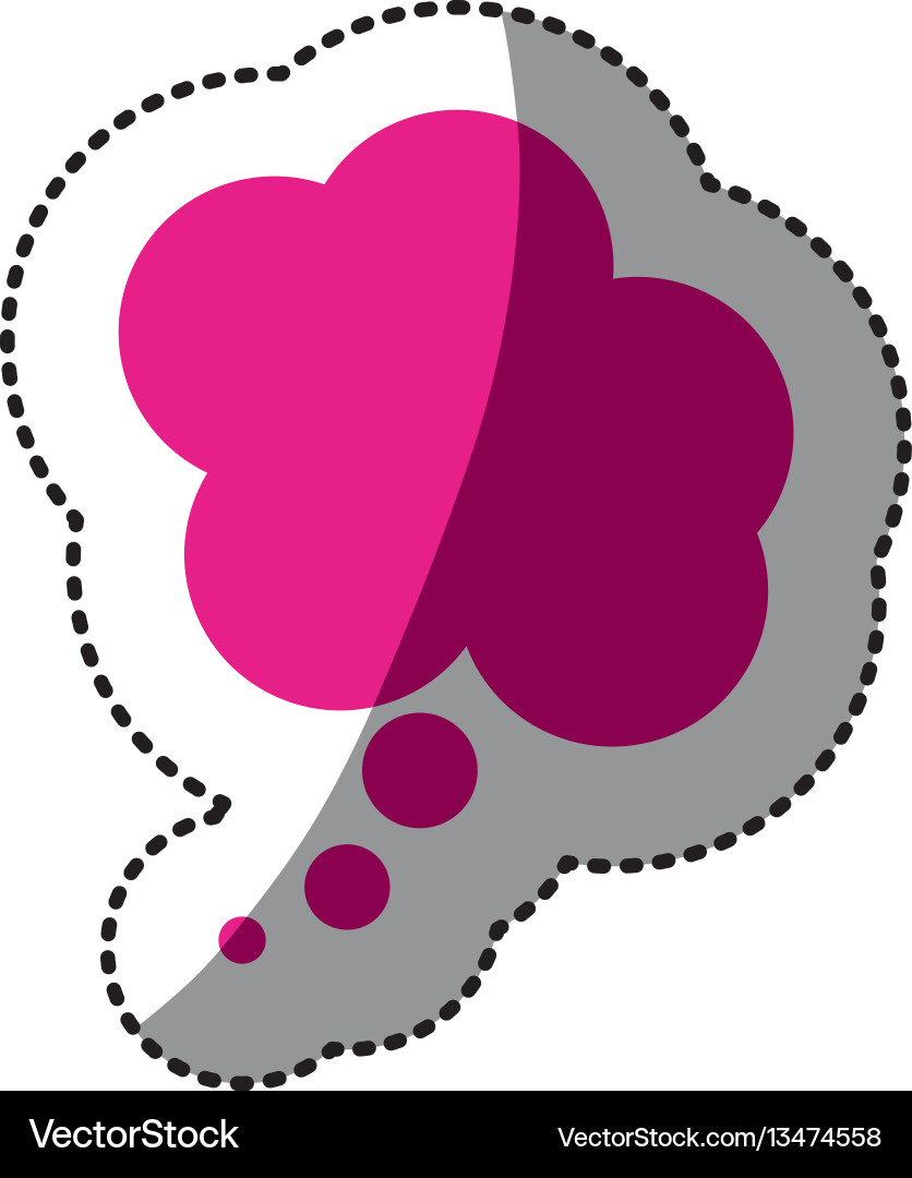 Fuchsia Cloud Dialog Aufkleber Vektorbild