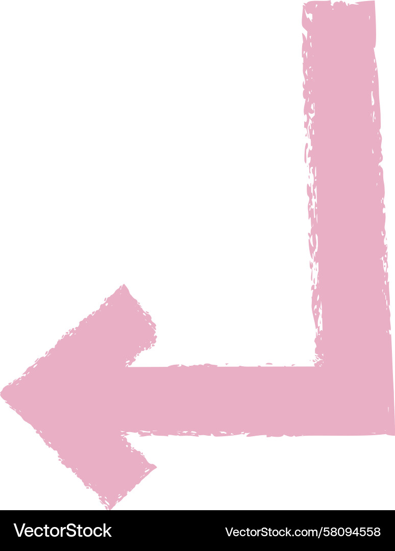 Grunge Arrow - Textured Pointing Left Vector Image