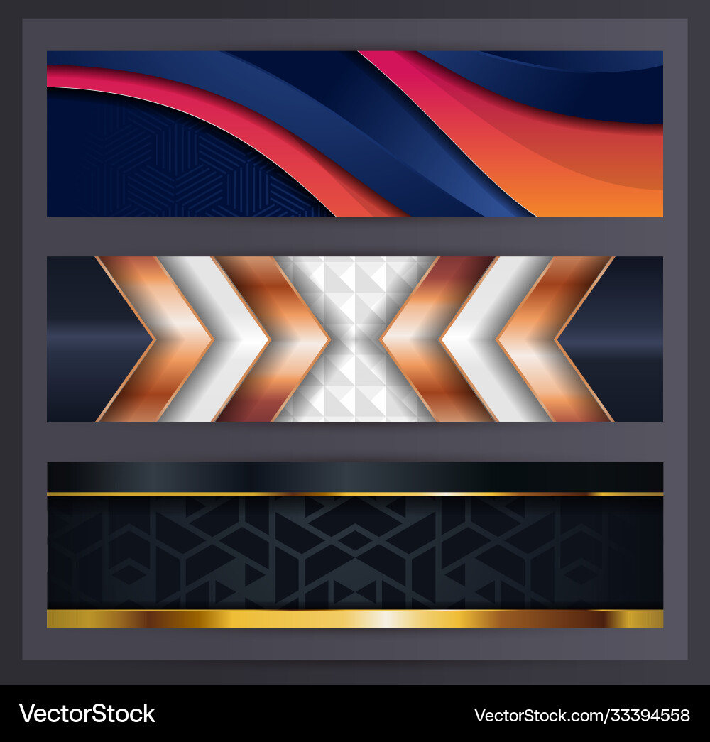 Horizontal banner set collection with various Vector Image