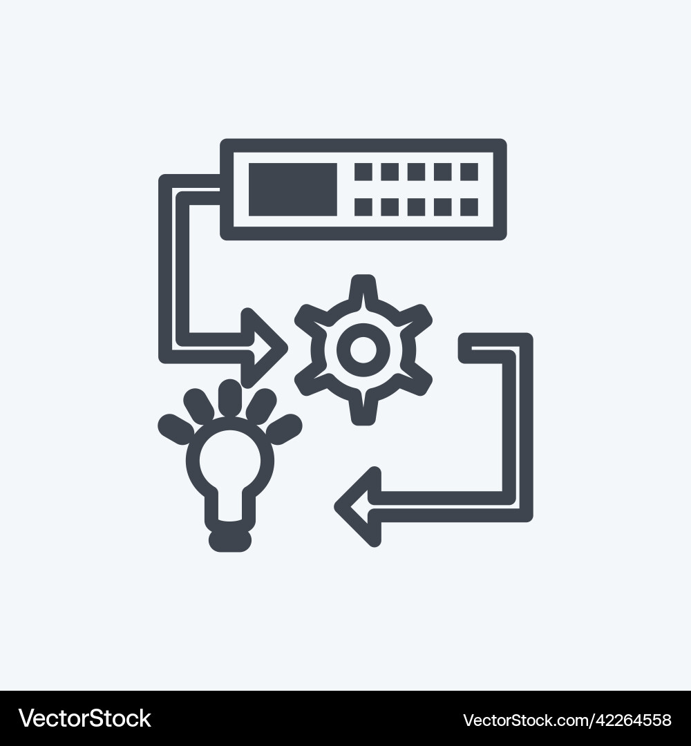 Icon machine learning suitable for data analytics Icon machine learning suitable for data analytics vector image