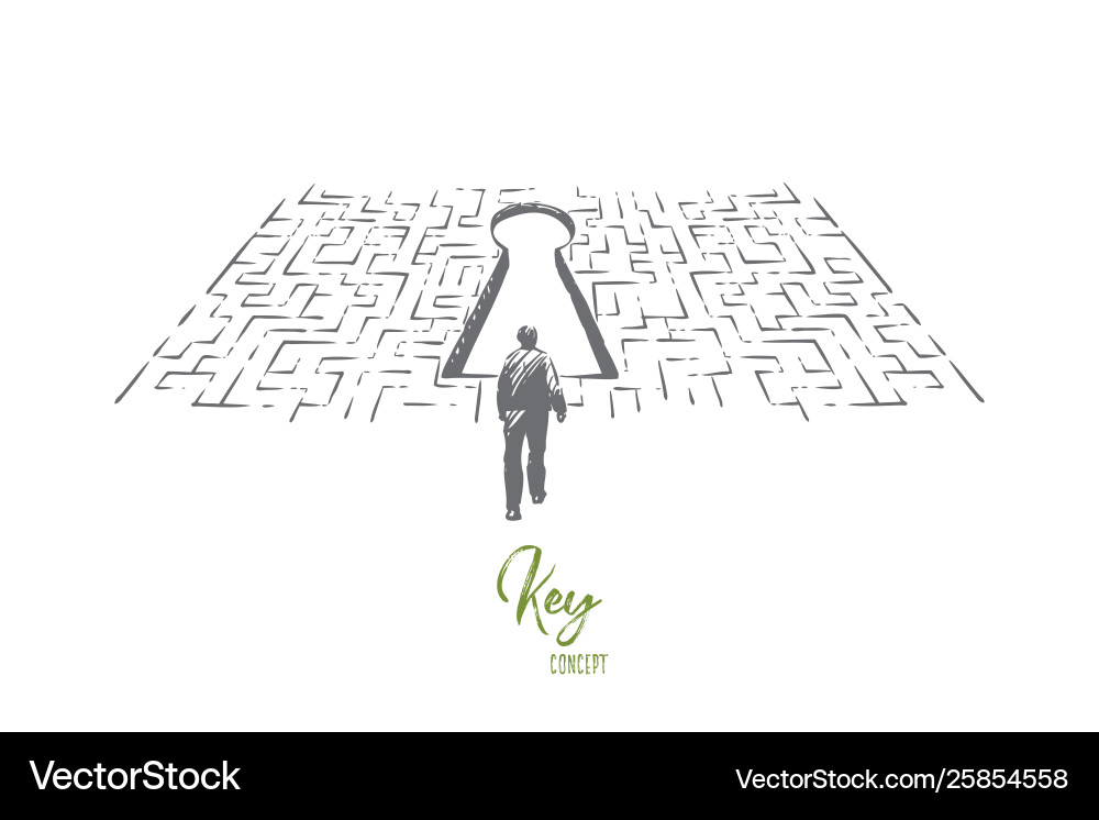 Labyrinth Escape: Finding the Solution vector image